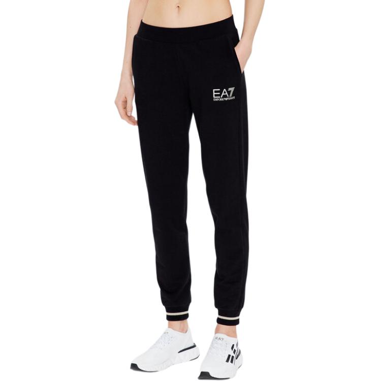 Emporio Armani Ss23 Letter Logo Jogger Knit Sports Pants Women Bottoms Black 8NTP67-TJCQZ-0200