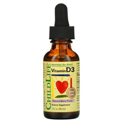 ChildLife Essentials, Vitamina D3, Sabor Natural a Baya, 30ml (1 onza líquida)