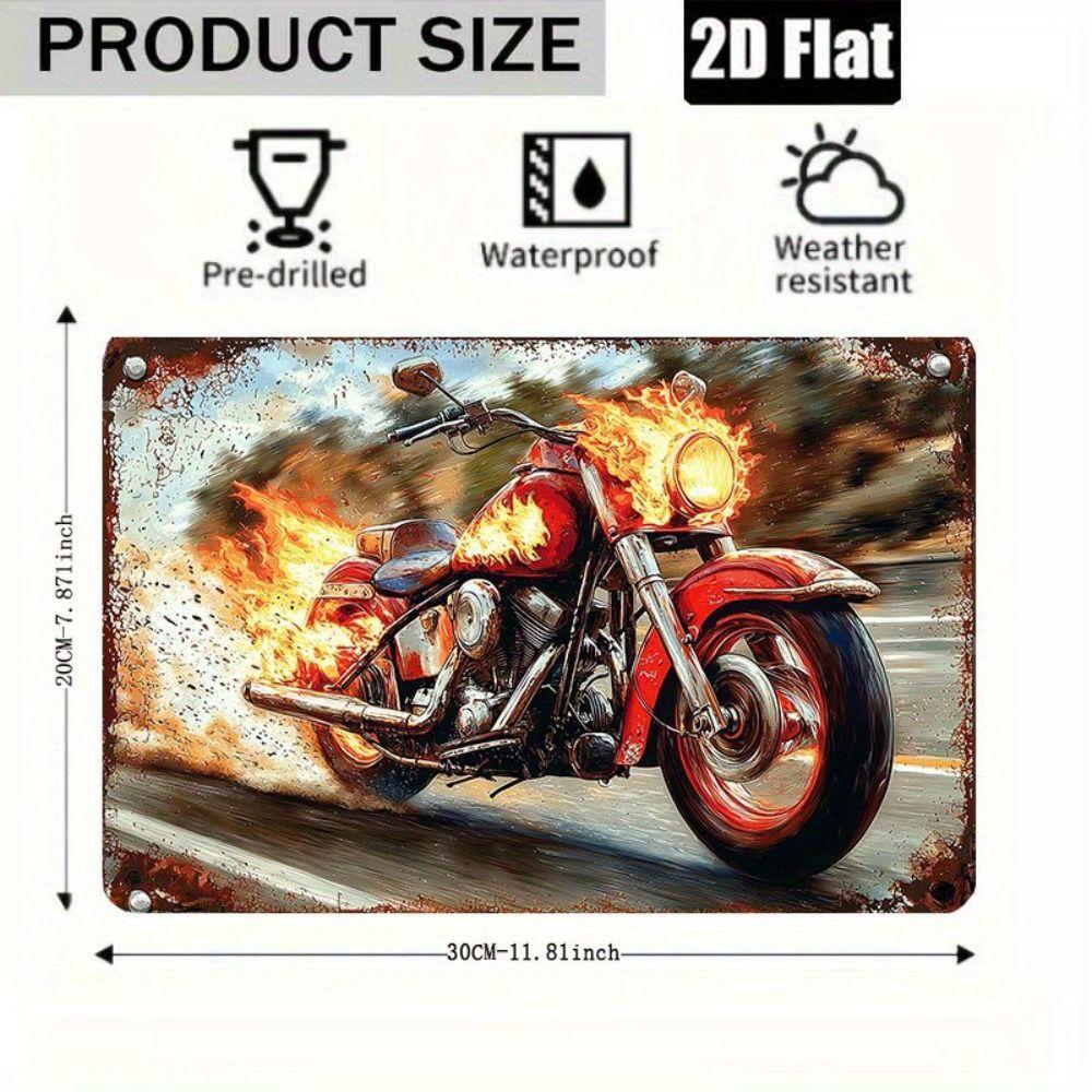 Vintage Motorcycle Metal Tin Sign Retro Biker Garage Wall Decor Industrial Style Art