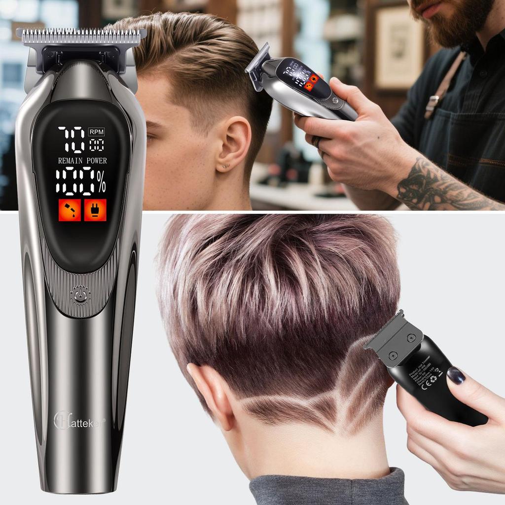 Hatteker Multifunctional Hair Clipper 6000/7000RPM Motor with Stainless Steel Blade & USB Charging