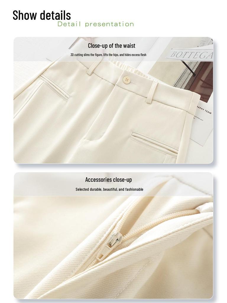 Women's Beige Harem Pants 2025 - New Spring Straight-Leg Slimming Casual Style