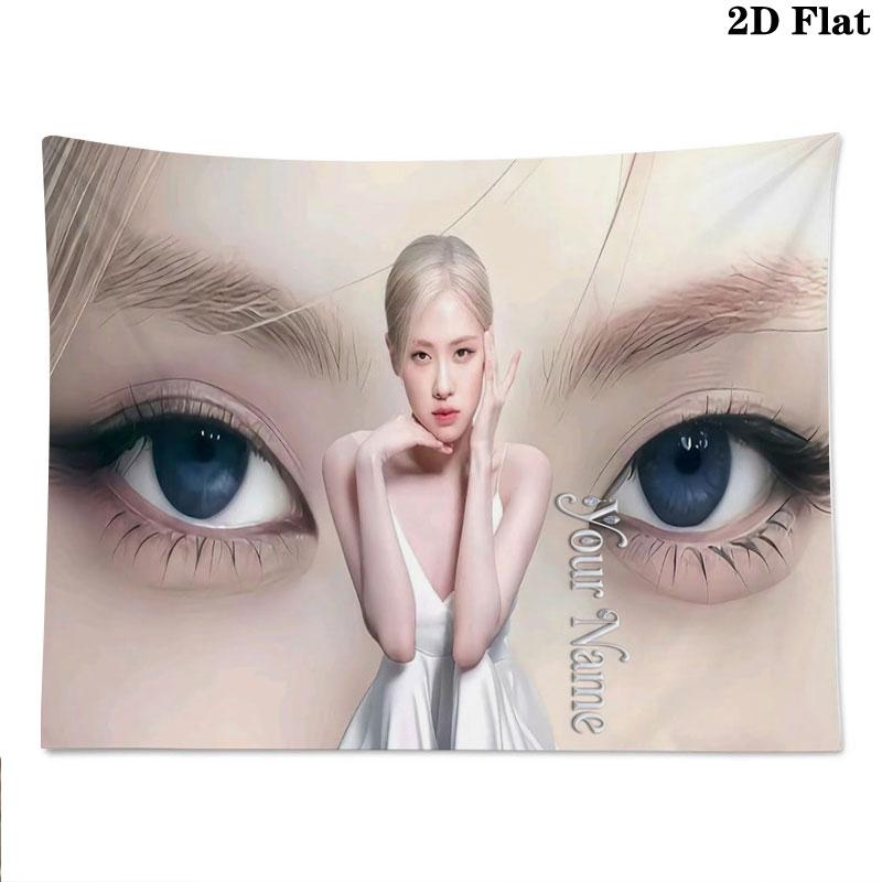 Blackpink Custom Name Wall Tapestry Aesthetic Wall Hanging Printed Fabric Blanket Decorative Tapestries for Bedroom Living Room Home Decor