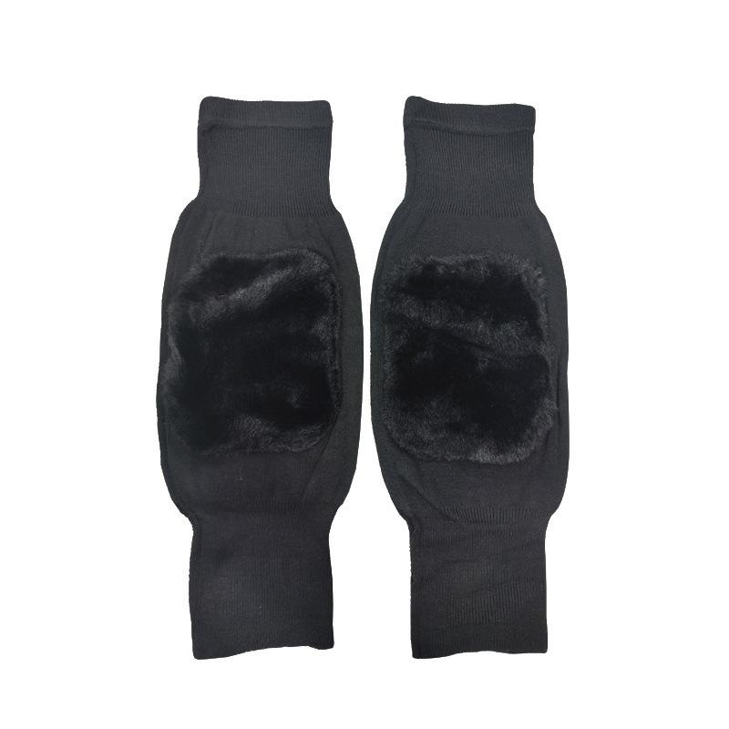 1 Pair Thickened Fleece-Lined Knee Pads for Winter Warmth and Cold Protection