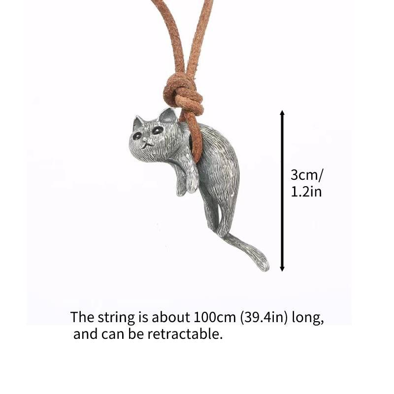 

Pure Copper Retro Cat Pendant Necklace For Couples Fashionable And Cute Cat-themed Gift 75 Characters