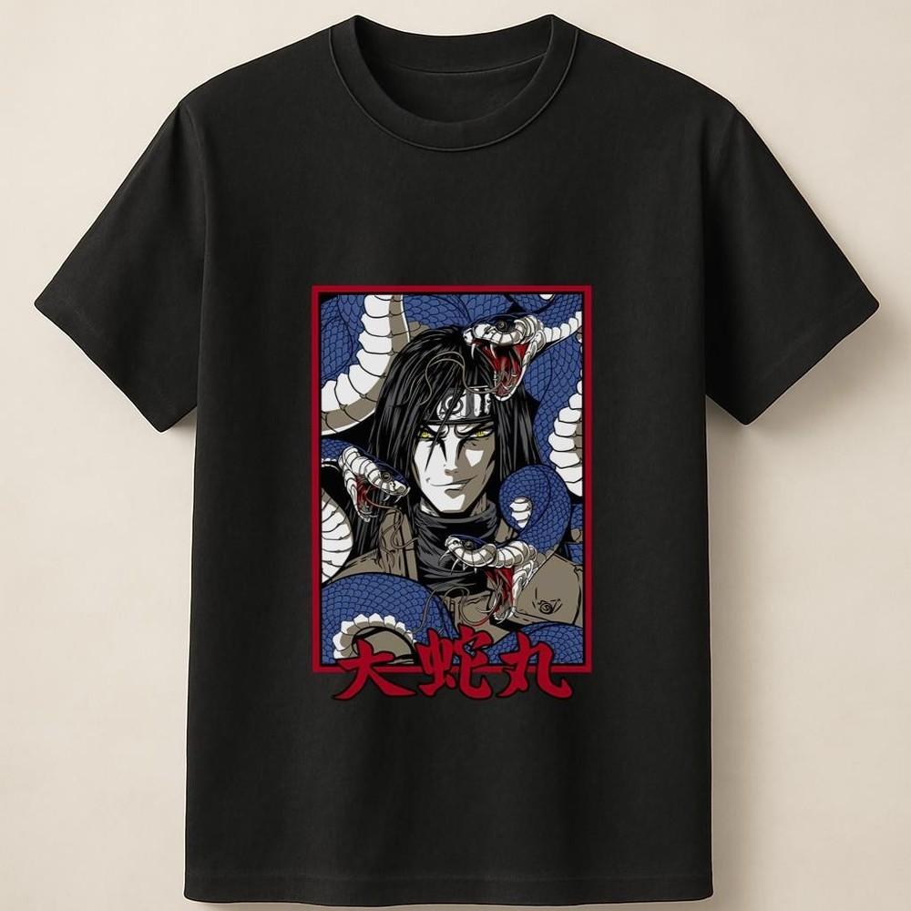 Orochimaru Snake-Themed Vintage Anime Portrait Graphic Unisex T Shirt Unisex T-Shirt S