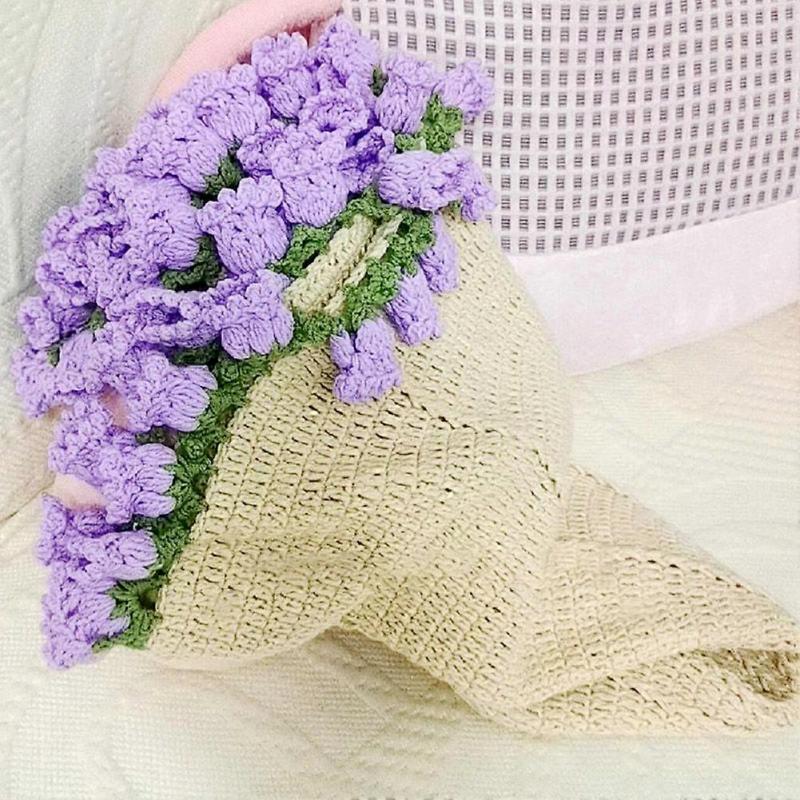 Bouquet Blanket Crocheted Flowers Crochet Flowers Bouquets DIY Hand-made Rose Blankets for Beginners