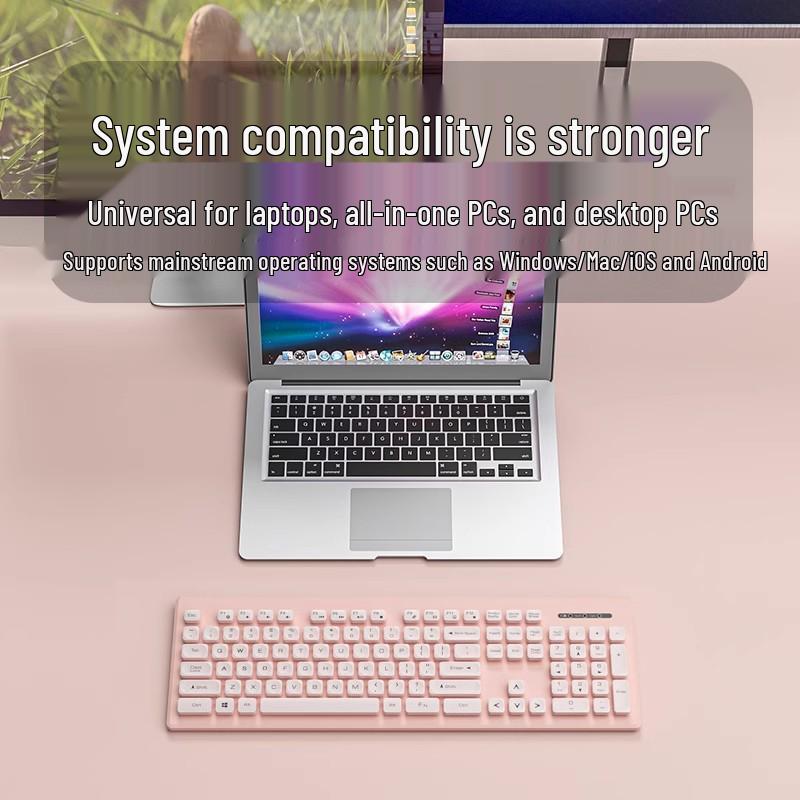High-Quality Silent Floating Keyboard & Mouse Set - Wireless/Wired for Home & Office Use