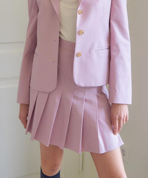 VEM.VER Chloé Pleated Cotton Skirt_Lavender Pink