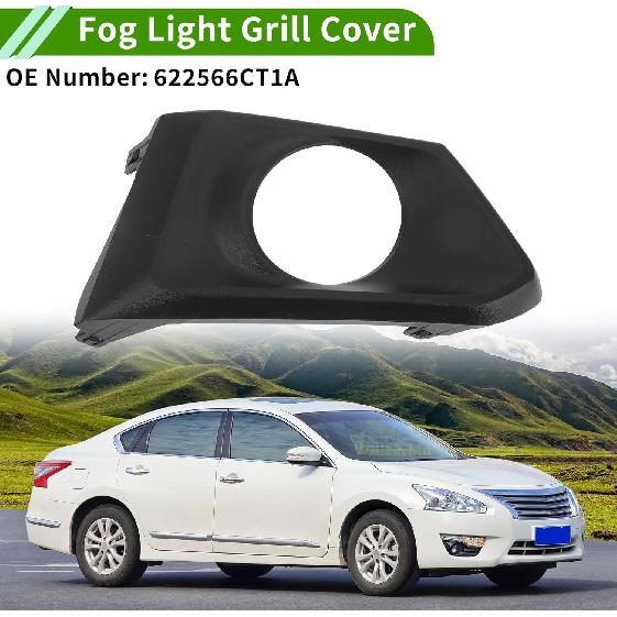 No.622566CT1A Fog Light Grill for Nissan Altima 2019-2022 Black Front Right Front Lower Bumper Fog Light Cover Inserts ABS 1 Pc