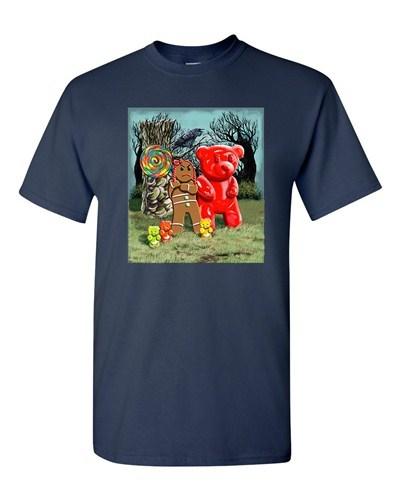 Gingerbread Girl Bear Lollipop Tanya Ramsey Artworks Art DT Adult T-Shirts Tee Unisex T-Shirt XXXXL