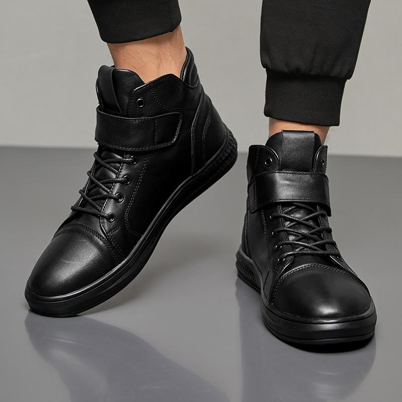 Brand High Quality Genuine Leather Men'S Boots Basic Men Casual Shoes Fashion Ankle Boots For Men Winter Snow Boots With Fluff