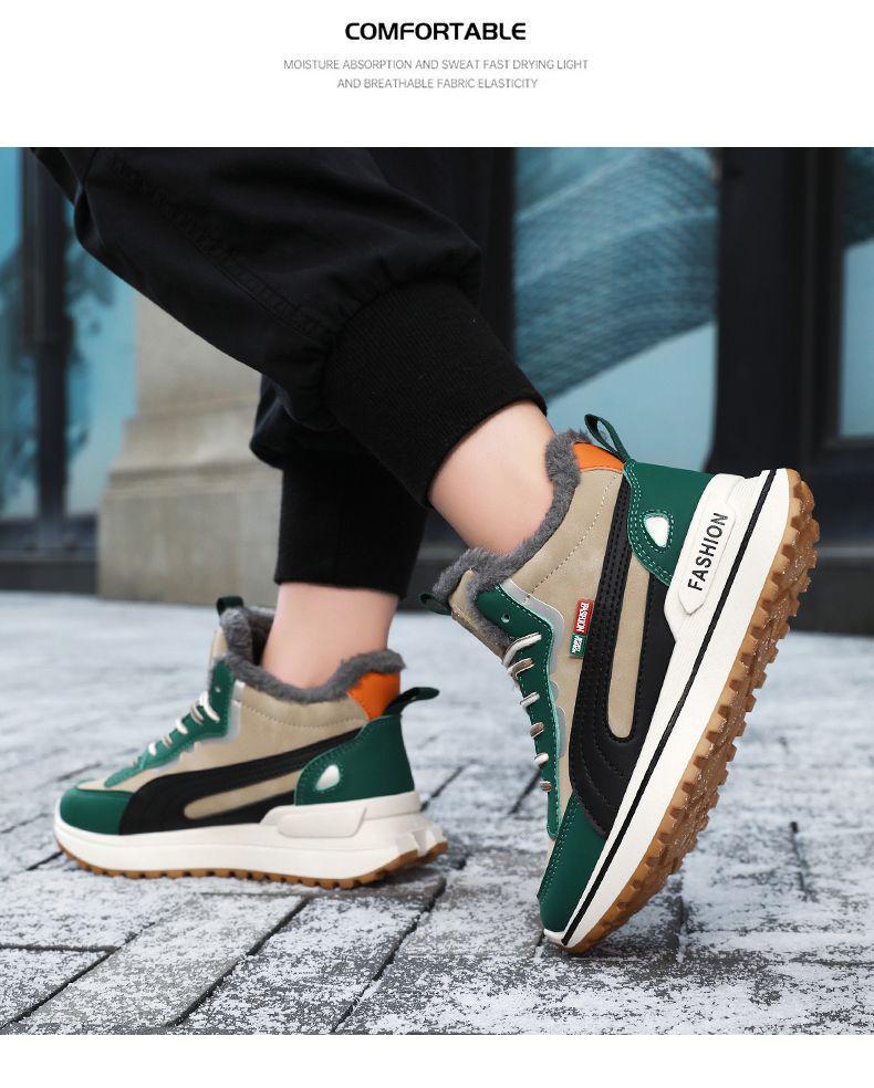 Boys' Fleece-Lined Non-Slip Snow Boots for Winter