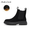 Chelsea Boots Suede Leather Ankle Boots Women Autumn Slip-On Platform Boots Fashion Booties Femme