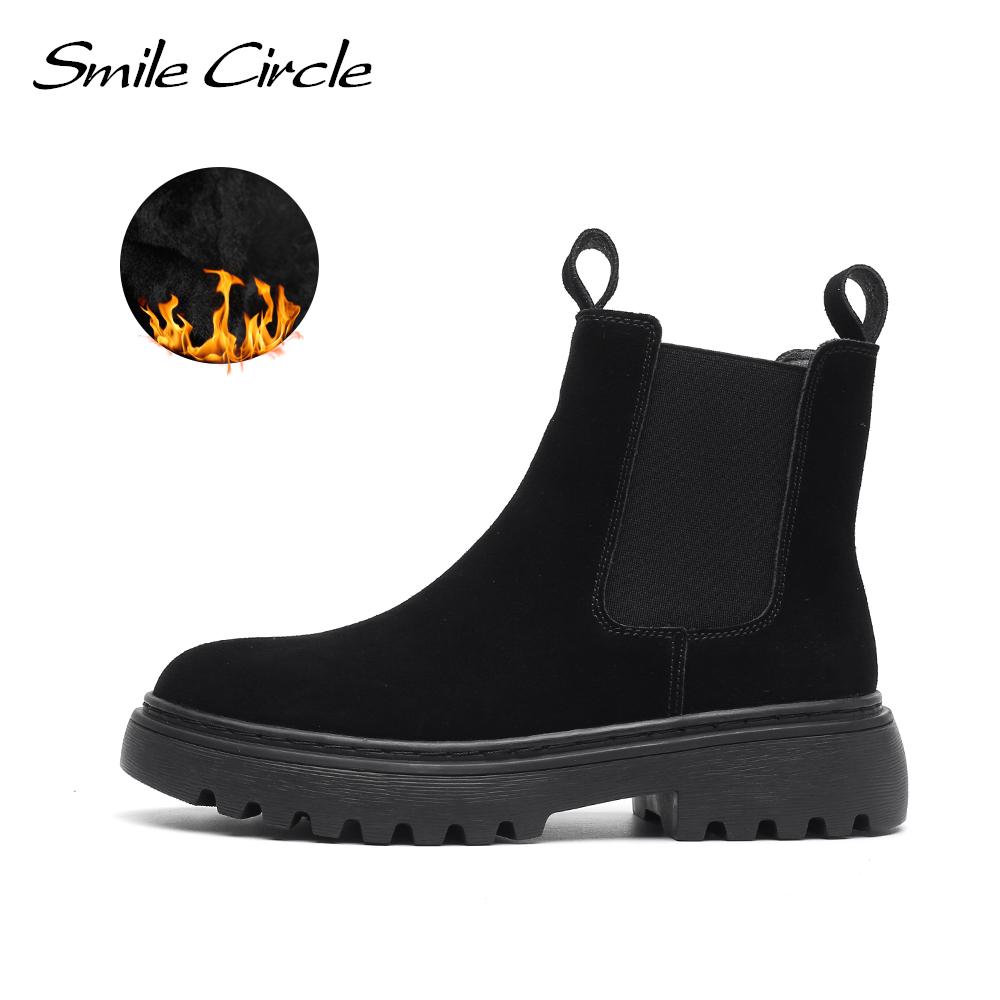 Chelsea Boots Suede Leather Ankle Boots Women Autumn Slip-On Platform Boots Fashion Booties Femme