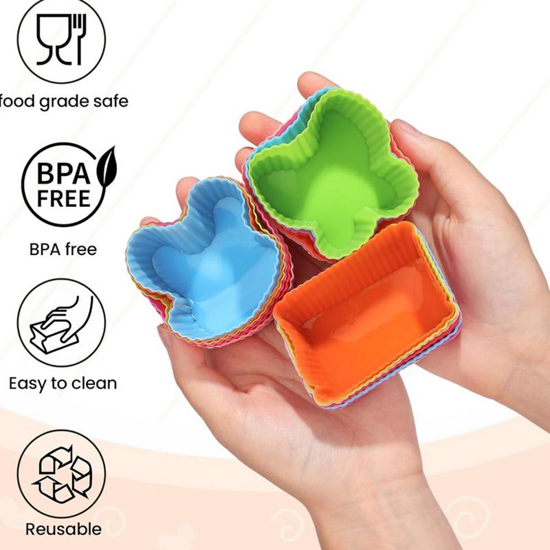 8 Stück Silikon Lunchbox Trennwände für Kinder Schulkinder Lebensmittelteiler für Bento Box Silikon Cupcake Förmchen Backformen
