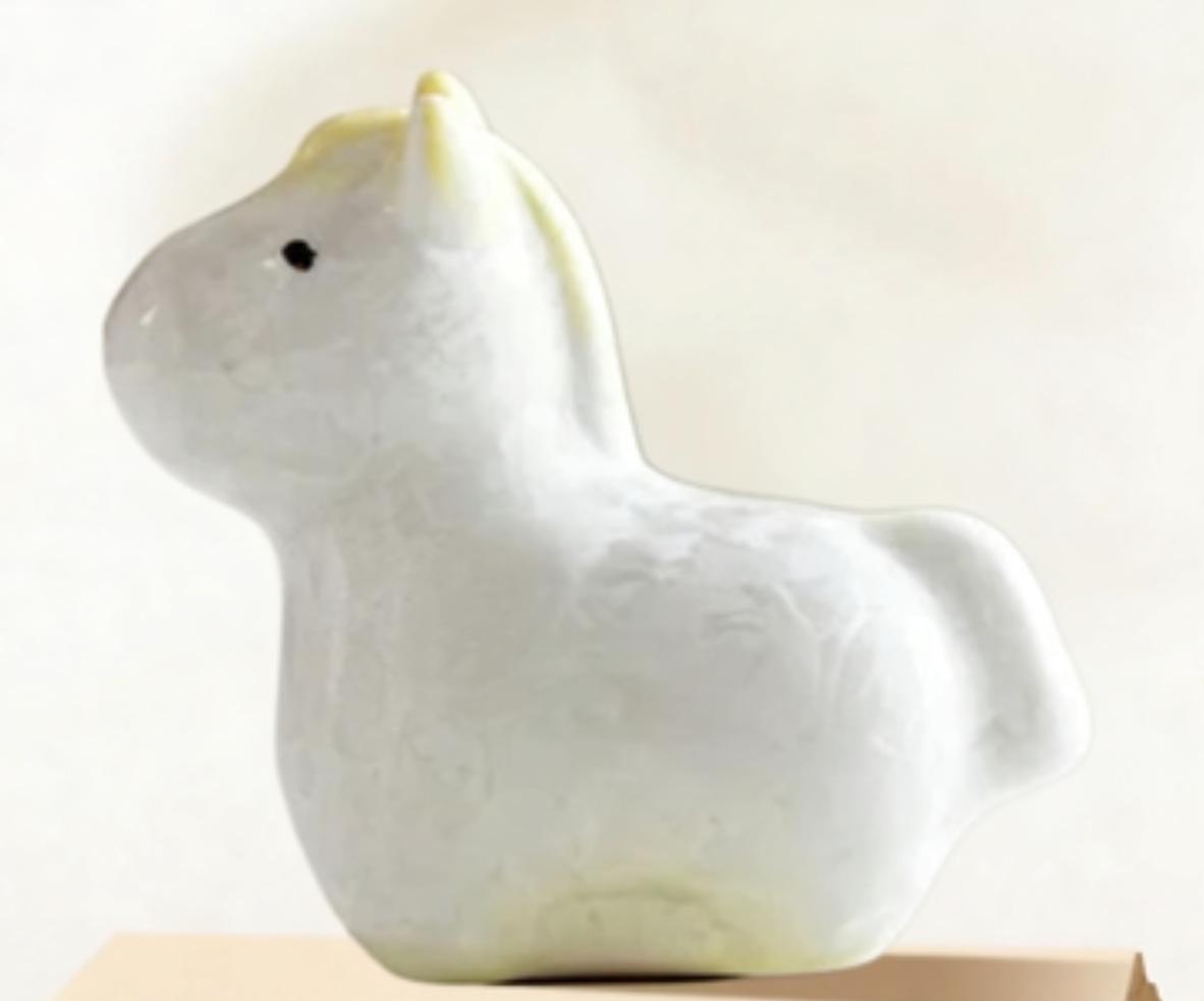 Rotating Crystal Glaze Ceramic Horse Tea Pet Ornament - Year of the Horse Gift.