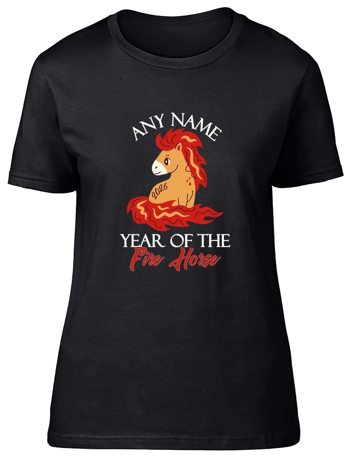Personalised Chinese New Year 2026 Firehorse Womens T-Shirt Ladies Gift Tee S