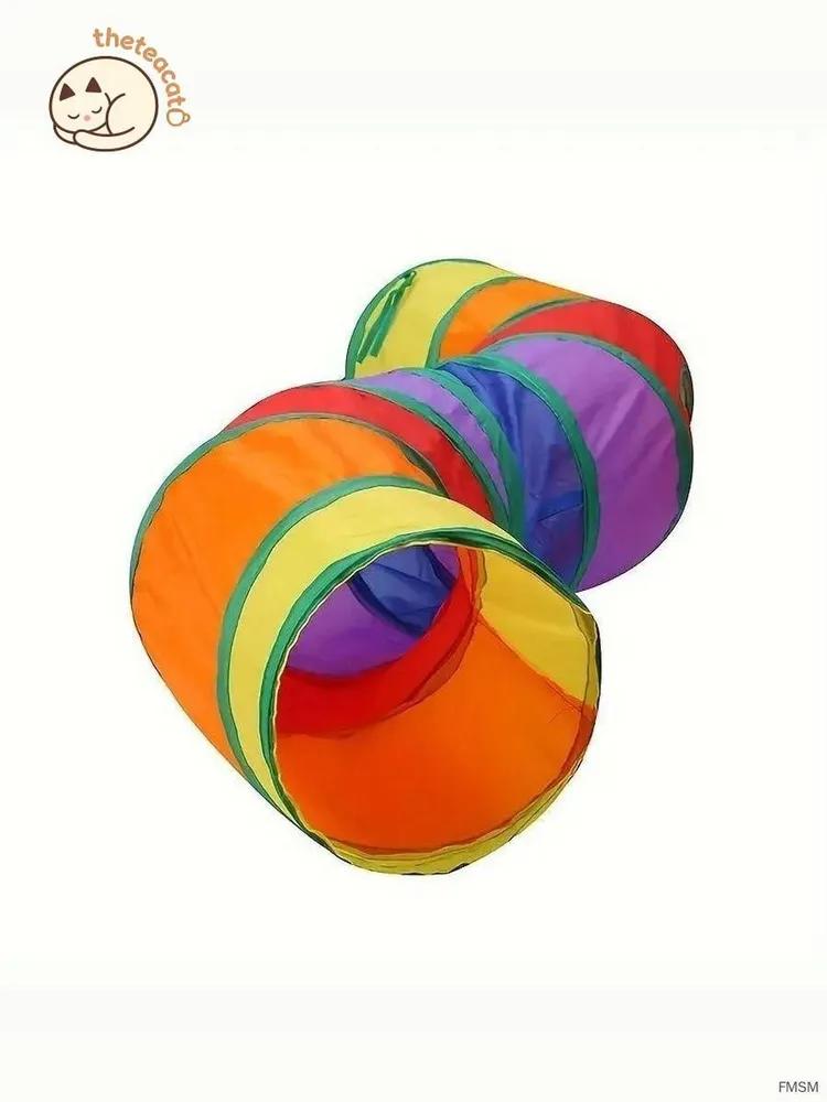 Rainbow tunnel For independent cat games Folding tunnel for cats