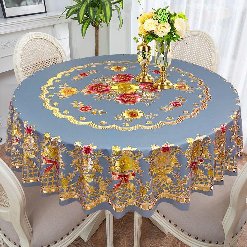 Minimalist Circular Table Cloth Waterproof Oilproof Wash Free Easy To Wipe Tablecloth Household Dining Table Round Tablecloth