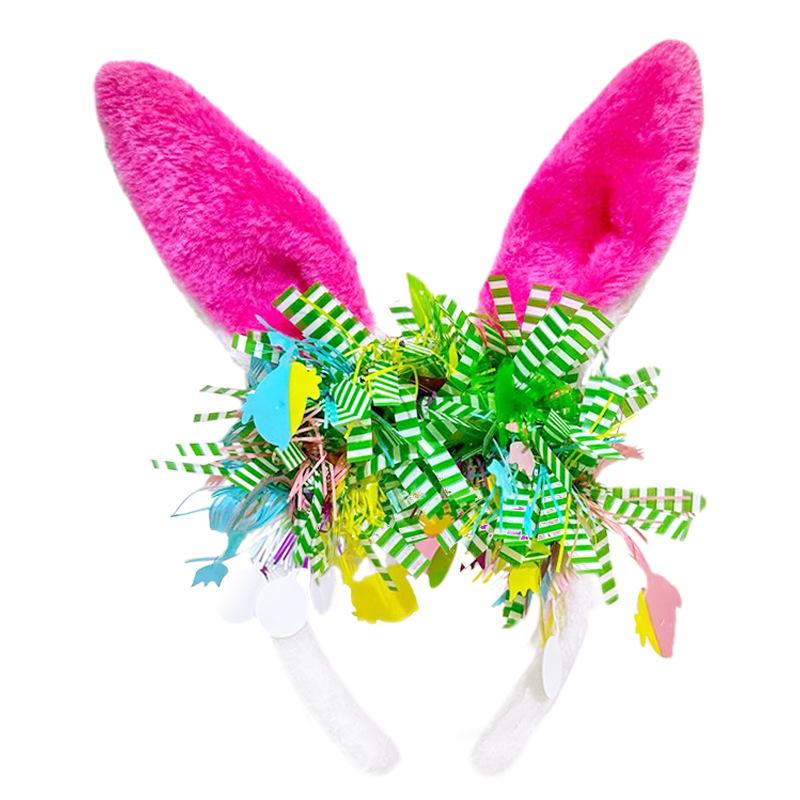 Children Headwear Comfortable Rabbit Ear Headband Animal Headband Stylish Easter Party Photo Prop For Easter Egg Hunt Party