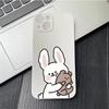 Cartoon Cute Bunny Bear Paired Couple Phone Case For IPhone 13 11 12 15 16 Pro Max Mini X XS XR 14 Plus Lovers Cover Funda Shell