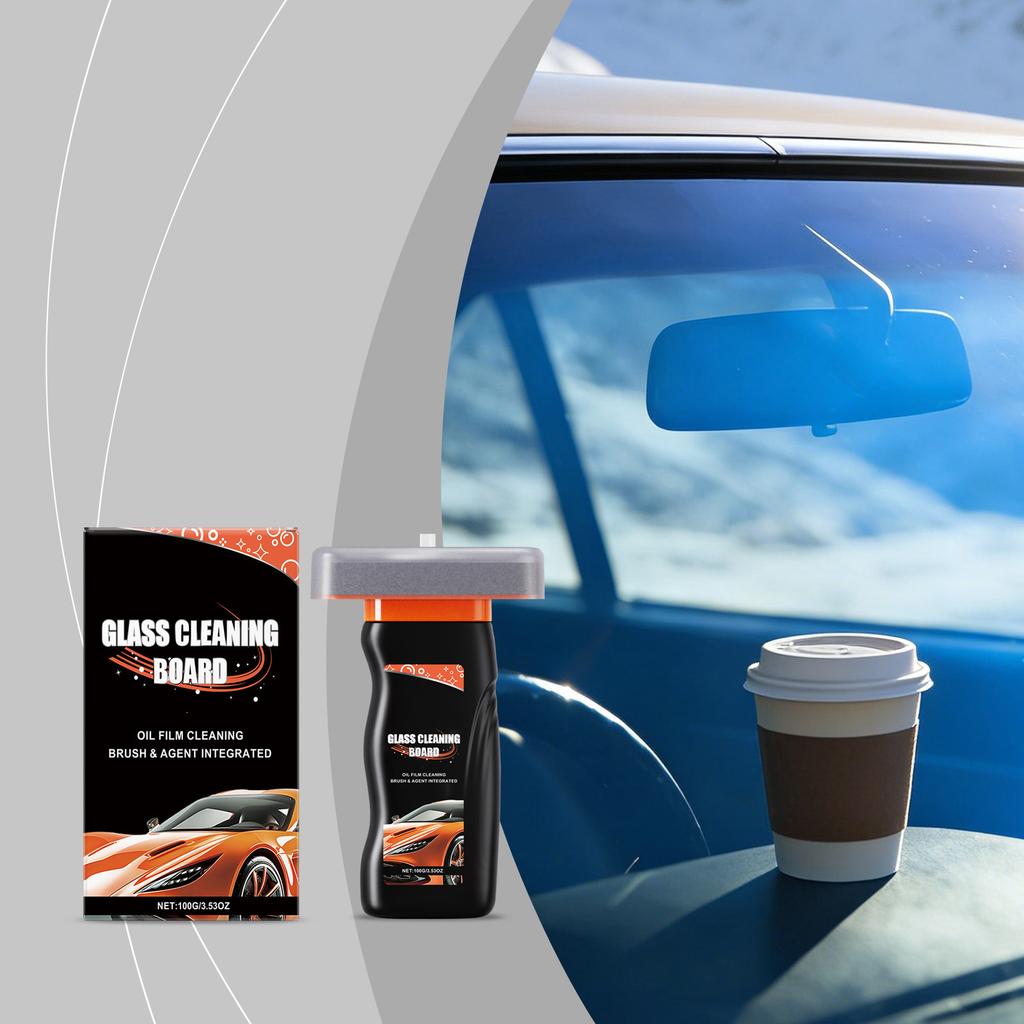 Hikmarion Glass Oil Film Cleaning Brush - Convenient Daily Cleaning Brush For Car Windshields, And Rearview Mirrors