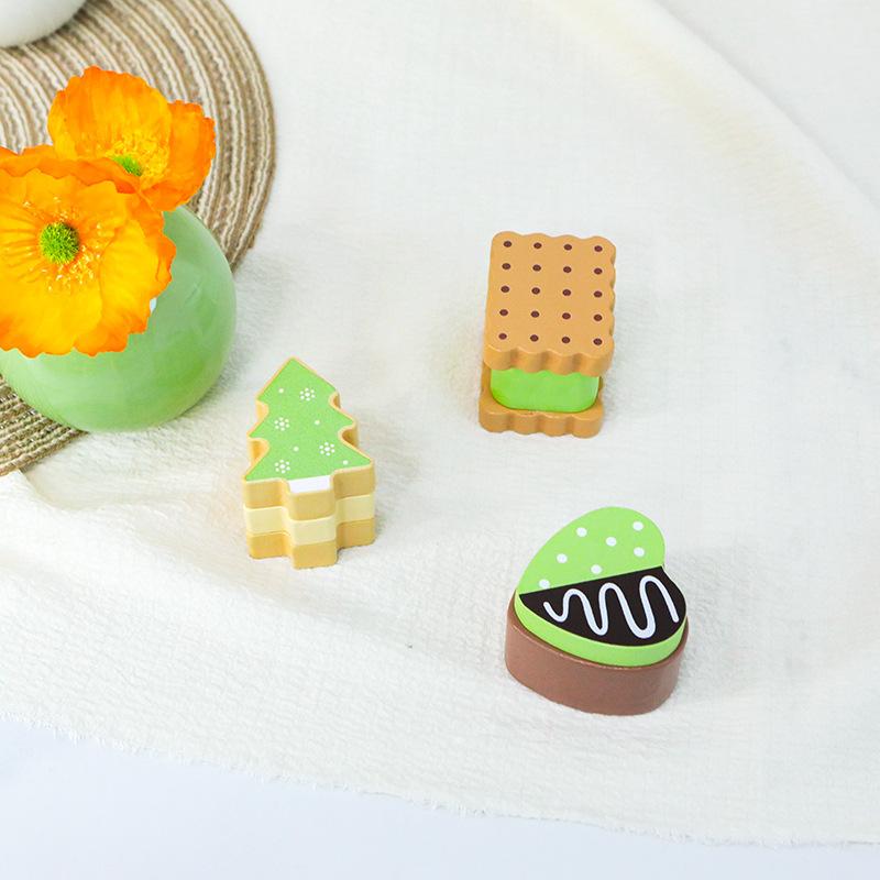 Holz Kinder Früherziehung Lernspielhaus Simulation Dessert Backen Donut Kuchen Mahlzeit Spielzeug