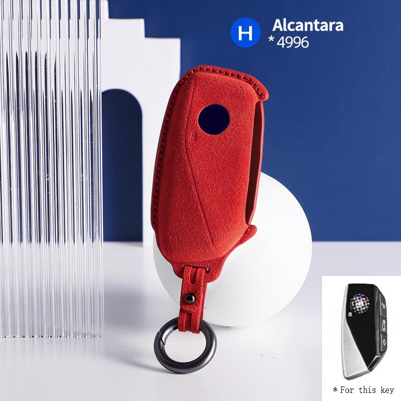 Car Key Shell Housing Suede for BMW I7 X7 735i 740i G07 LCI IX I20 X1 U11 7 Series G70 G09 XM U06 G81 Key Case Bag Accessories