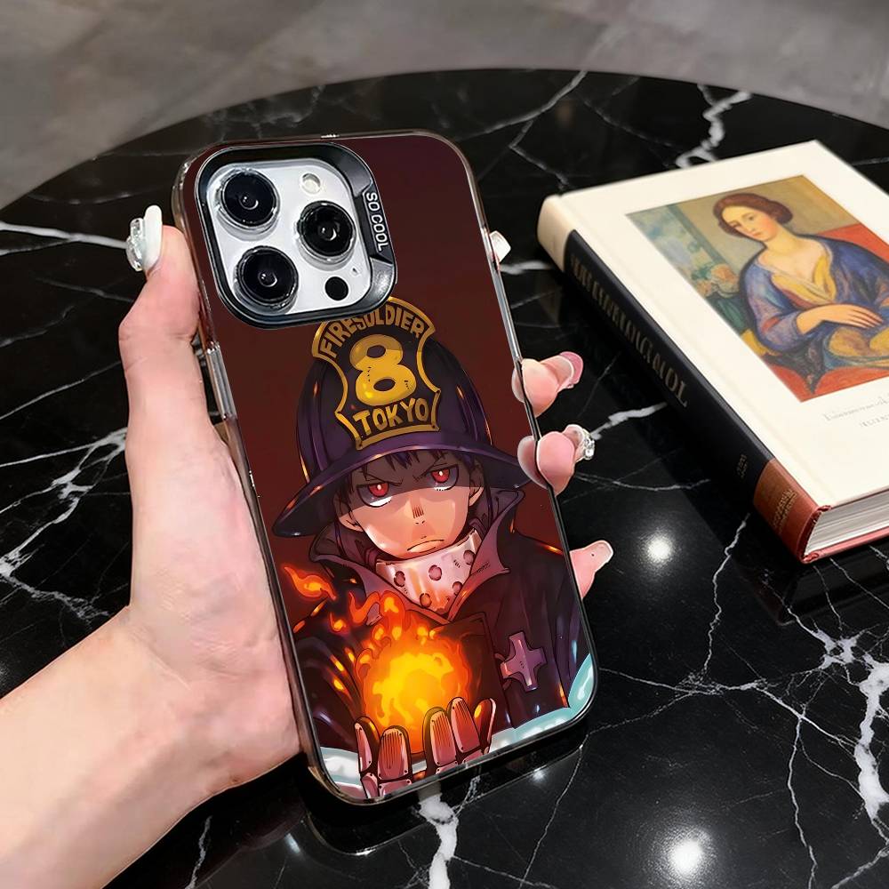 Fire Force S-Shinra K-Kusakabe-SK Phone Case For iPhone 17,16,15,14,13,12,11 Plus,Pro Max,XS,Colorful Silver Black Cover