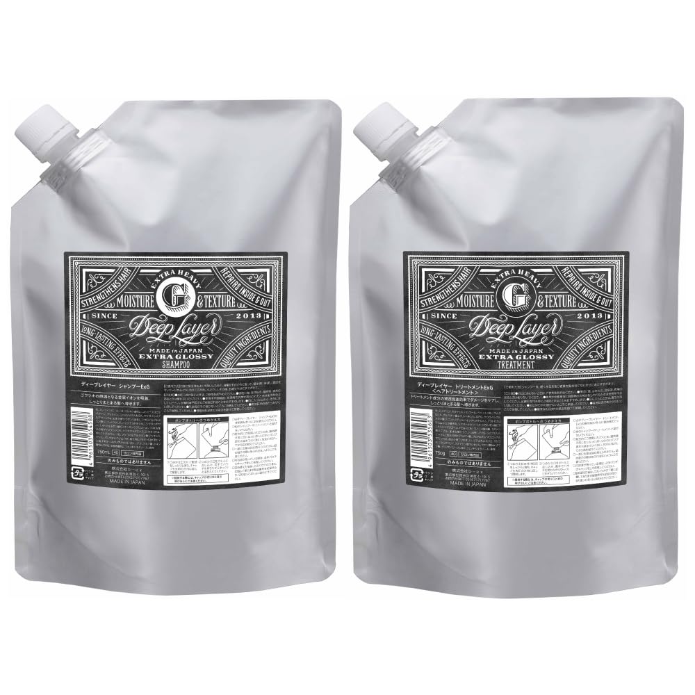 Deeplayer ExG Shampoo & Treatment Refill Set [Pear Scent] - Salon Exclusive Product - Damage Care, Volume Reduction, Dryness Relief - Large Capacity (