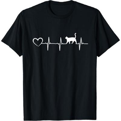 Katze Herzschlag Herz - Katze Welpe Katzen Herzen Baby Katze Besitzer T-Shirt