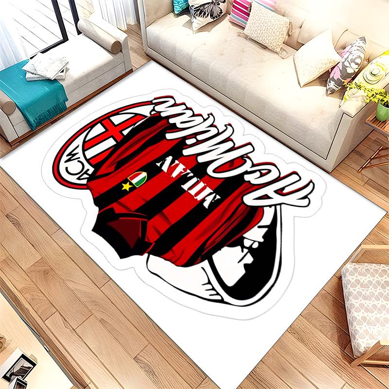 AC Milan (1) Tappeto Adatto per Soggiorni Camere da Letto Stanze dei Computer Zone Pranzo e Posizionamento Sotto Tavoli e Sedie Anche una Scelta Ideale per Uffici