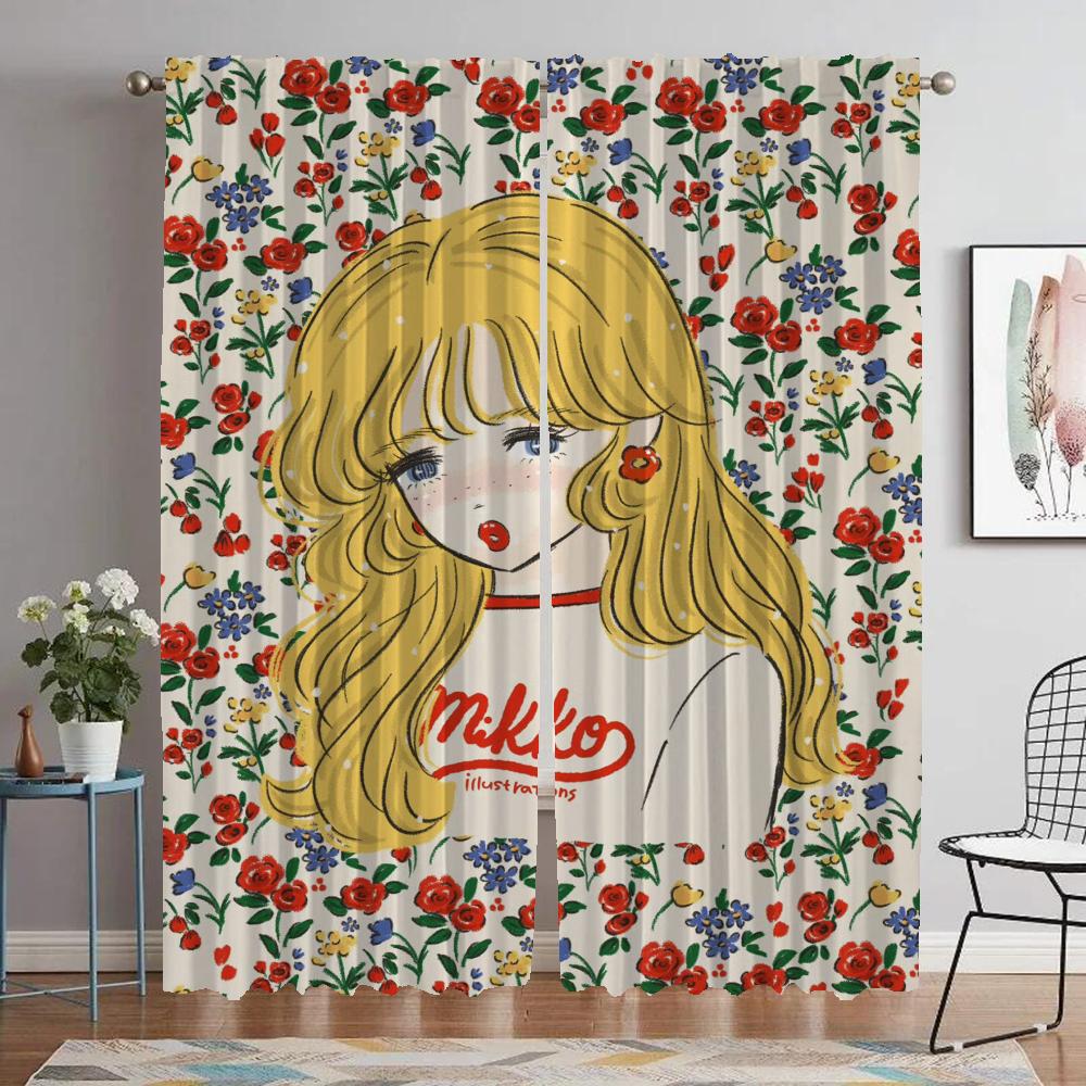 Anti-mosquito Curtains for Camera Mikko Curtains Child Room Halloween Decoration Blackout Curtain Shades Partition Living Modern
