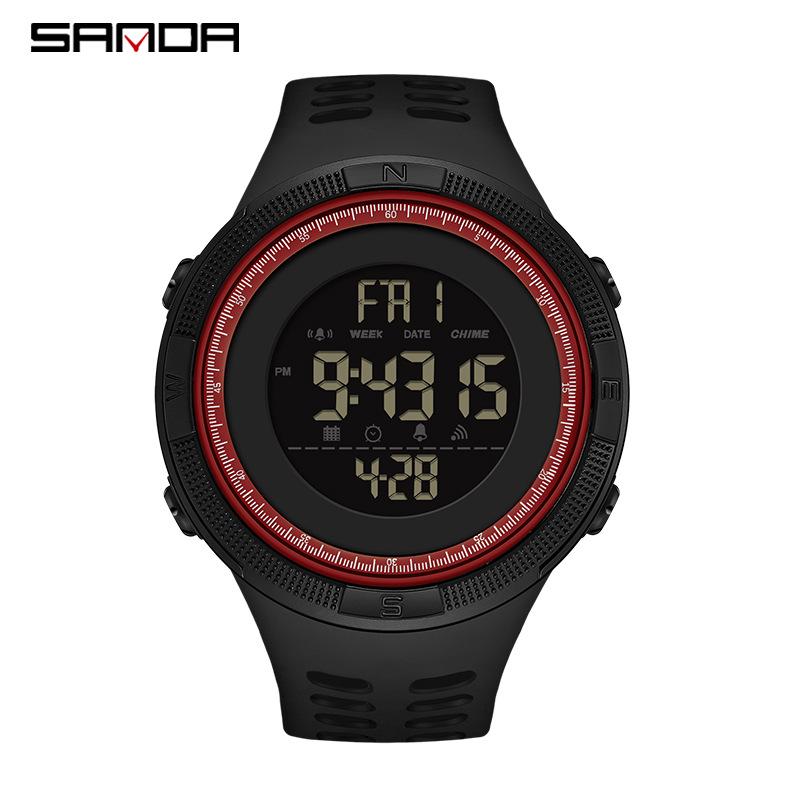 Sanda Youth Fashionable Waterproof Electronic Wristwatch for Men