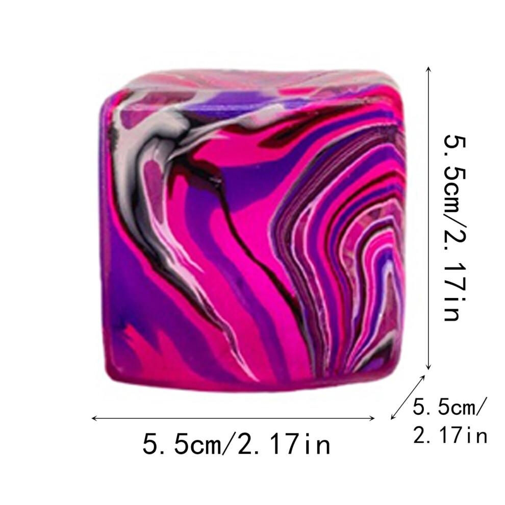 Cubo Fidget Sensoriale Morbido Anti-Stress, Palla Elastica Riempita di Gel per Bambini e Adulti – Rilascio Lento, Palla Morbida Ghiaccio/Zucchero, Sollievo dall'Ansia per Autismo, Regalo