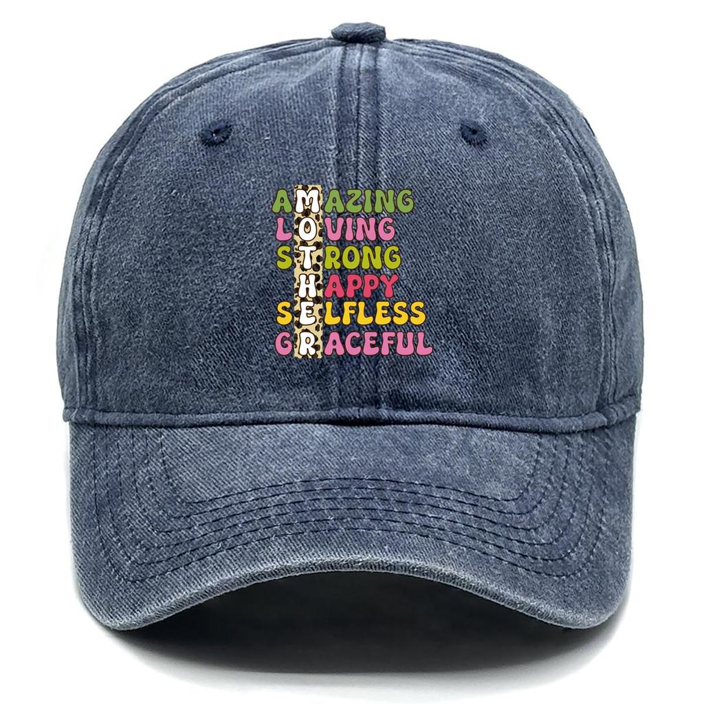 MOTHER" Print Snapback Sun Hat, Mother's Day Flat Cap Raw Brim Inelastic Sun Visor Adjustable Strap Adjustable Baseball Hat