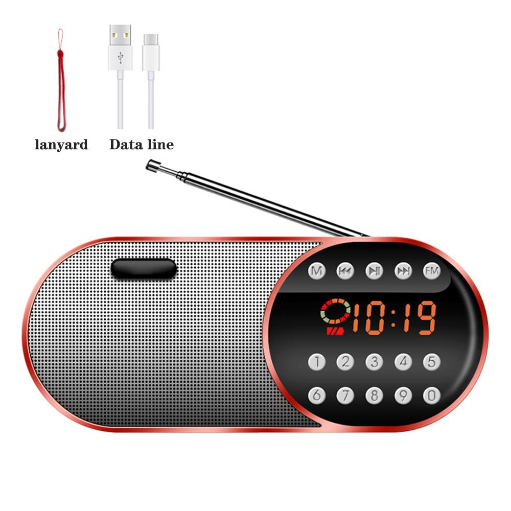 Portátil mini rádio fm sem fio bluetooth 5.0 alto-falantes tf \ usb \ led função flashling suporte 3.5mm fone de ouvido mp3 player