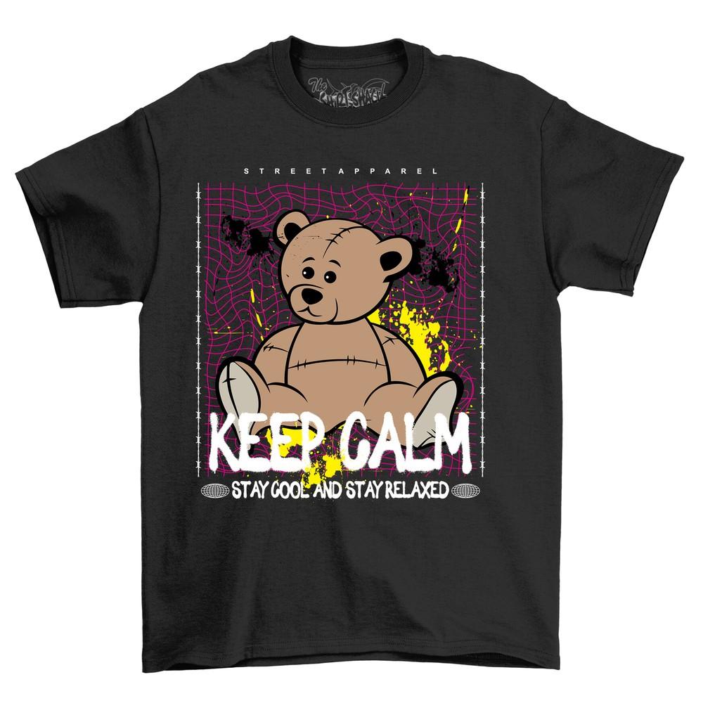 'bearstreet1-5 2'' Huggable Bear Print, Funny T-shirt for Bear Lovers. 100% Cotton