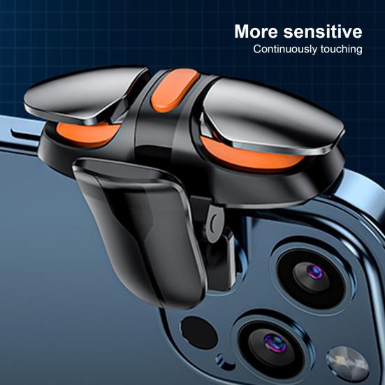 1 Pair Gaming Trigger Mobile Controller Frequency Conversion 4 Adjustable Speeds Four-Finger Linkage Phone Shooter Gamepad
