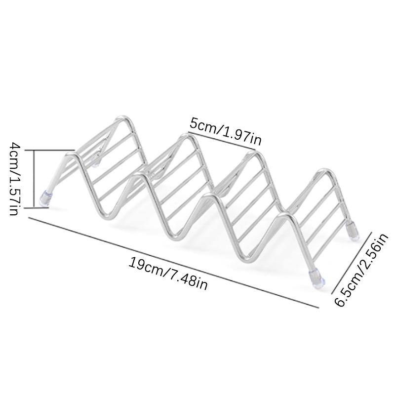 Taco Holder Mexican Pizza Roll Shelf Burrito Potato Chips Rack Shells Taco Rack Stainless Steel Creative Tableware Pancake Stand