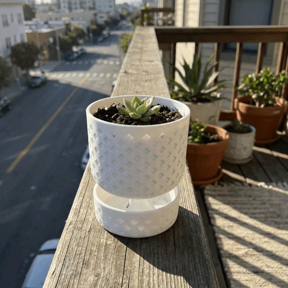 Root Control 3D Printed Flower Pot Plastic Green Onion Pots Eco-Friendly Plant Containers Indoor