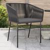 VidaXL Garden Chairs Set of 2 with Cushions Black Wicker 369102