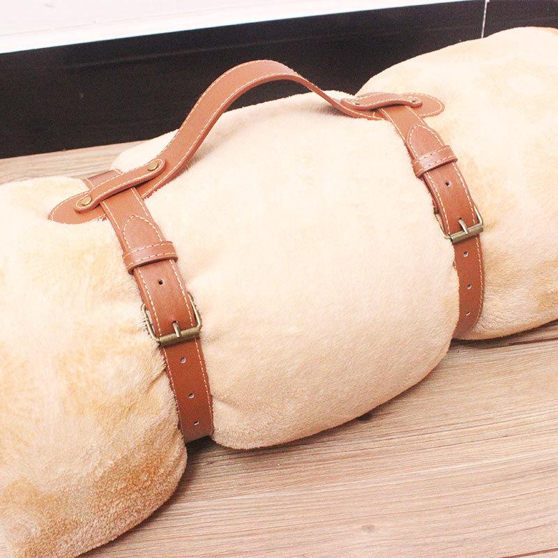 Blanket Tie Wrap Belt Picnic Mat Roll Strap PU Leather Strap Faux Leather Buckle Belt Yoga Mat Hand Strap
