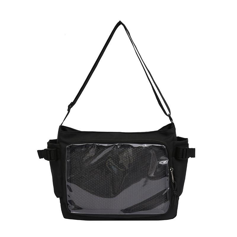 

Pvc School Bag For Girls With Crossbody Strap And Inner Pocket Perfect For Daily Use Black