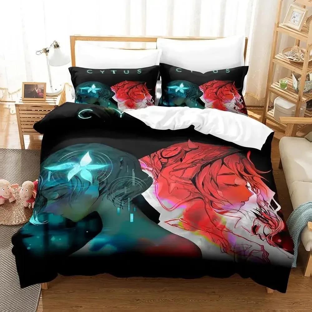 Cytus II Zestaw pościeli Pojedynczy Bliźniak Pełny Queen King Size Zestaw do łóżka Sypialnia dla dorosłych Dzieci Zestawy poszewek na kołdrę Druk 3D Anime Zestaw prześcieradeł