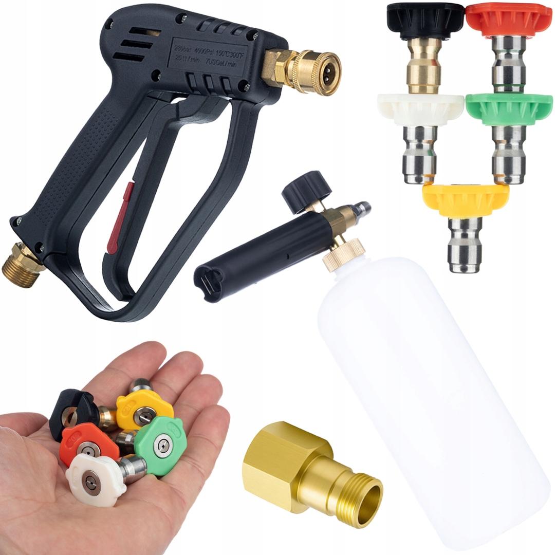 

Rosfix Zestaw Pistolet z Dyszami i Pianownicą – Myjka Ciśnieniowa 300 Bar | Adapter Easy!Lock M22 | Wszechstronne Zastosowanie