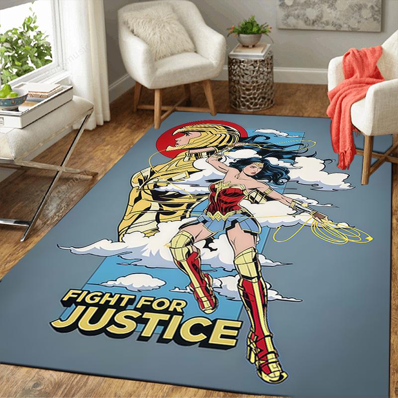Super Hero Popular Pattern Area Rug Non-Slip Washable Floor Mat for Home Decor