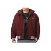 adidas Dragon Embroidery Casual Loose Hooded Jacket Men Outerwear Burgundy IT0210