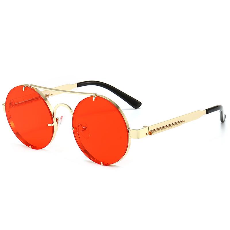 Steampunk Vintage Round Metal Sunglasses Men and Women Hip Hop Stylish Fashion Shades Glamour Trend Designer Shades UV400