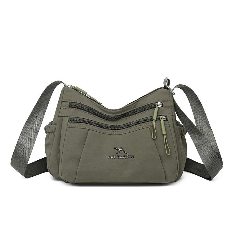 Women Nylon Crossbody Bag Multi Pocket Shoulder Handbag with Adjustable Strap